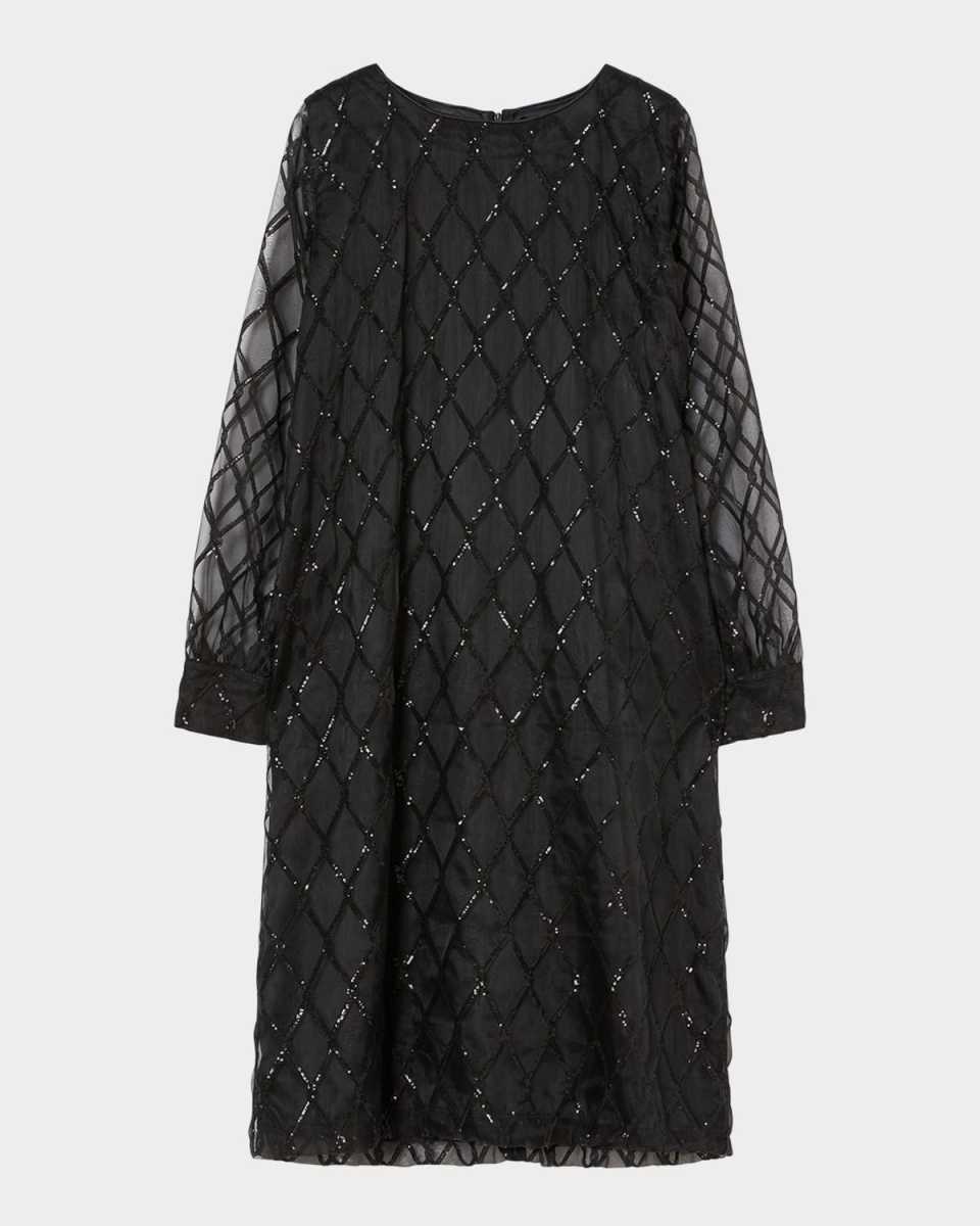 Plus Size Aderire Embroidered Organza Dress